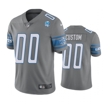 Custom Detroit Lions gray Vapor jersey