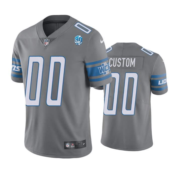 Custom Detroit Lions gray Vapor jersey