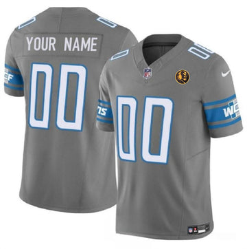 Custom Detroit Lions gray Vapor jersey