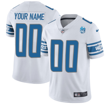 Custom Detroit Lions white Vapor jersey
