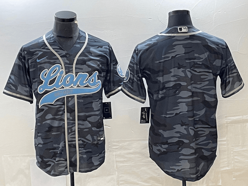 Blank Grey Detroit Lions camo Camo jersey