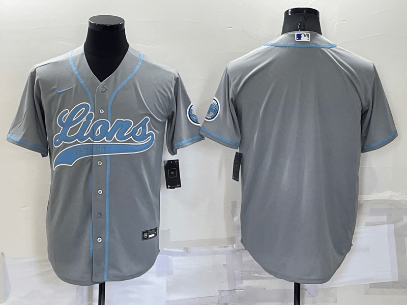 Custom Detroit Lions grey jersey
