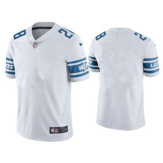 Custom Detroit Lions white Vapor jersey