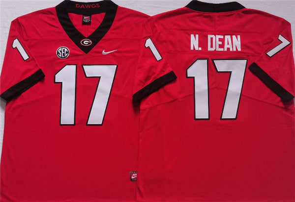 N.DEAN Georgia Bulldogs red jersey