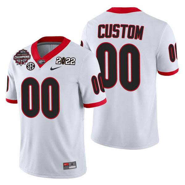 Custom Georgia Bulldogs white jersey