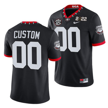 Custom Georgia Bulldogs black jersey