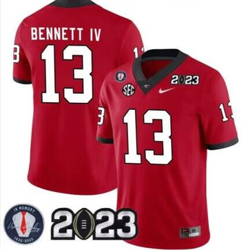 Custom Georgia Bulldogs red jersey