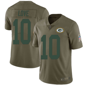 Jordan Love Green Bay Packers green Salute To Service jersey