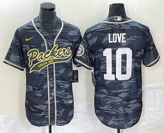 Jordan Love Green Bay Packers grey Camo jersey