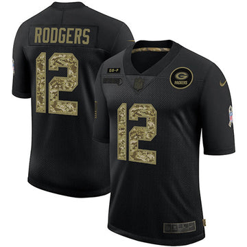 Aaron Rodgers Green Bay Packers black Salute To Service jersey