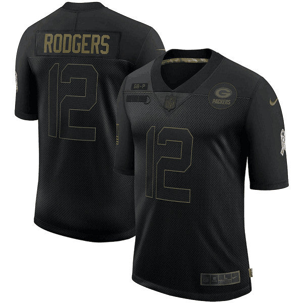 Aaron Rodgers Green Bay Packers black Salute To Service jersey