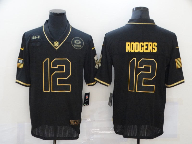 Aaron Rodgers Green Bay Packers black Salute To Service jersey