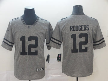 Aaron Rodgers Green Bay Packers grey jersey