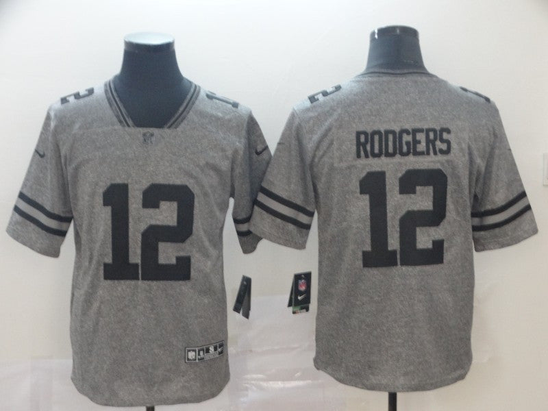 Aaron Rodgers Green Bay Packers grey jersey