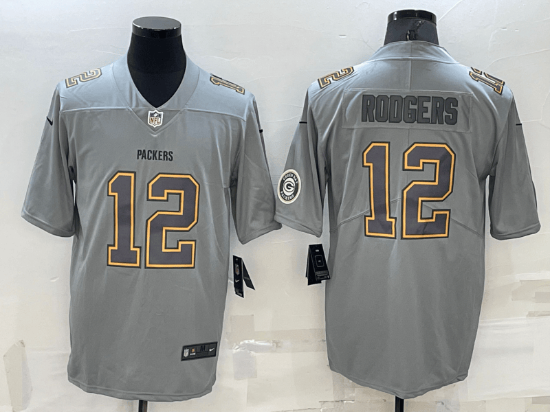 Aaron Rodgers Logo Green Bay Packers grey Vapor jersey