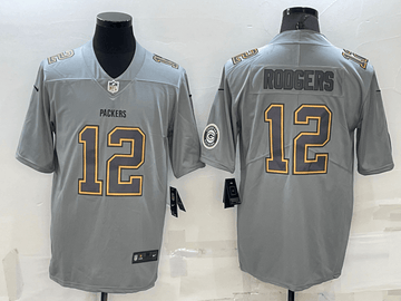 Aaron Rodgers Logo Green Bay Packers grey Vapor jersey