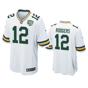 Aaron Rodgers Green Bay Packers white Game jersey