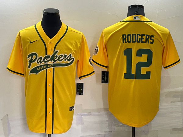 Aaron Rodgers Green Bay Packers yellow jersey
