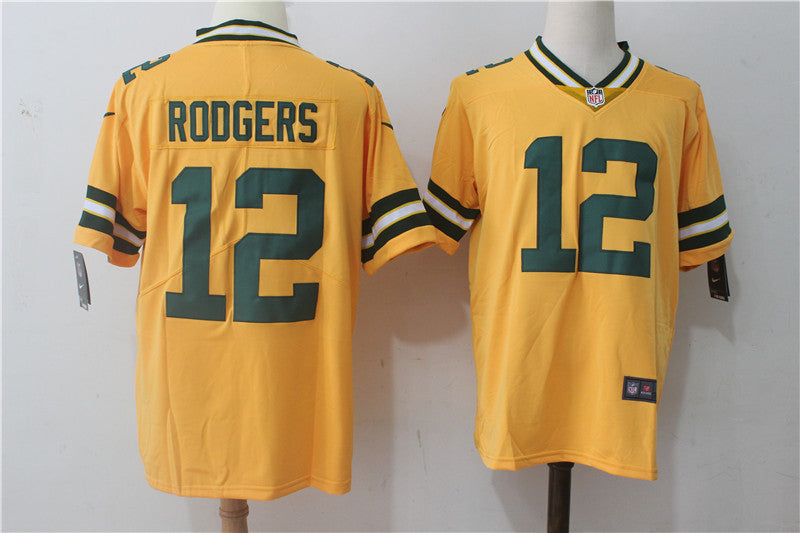 Aaron Rodgers Green Bay Packers yellow Limited jersey