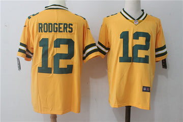 Aaron Rodgers Green Bay Packers yellow Limited jersey