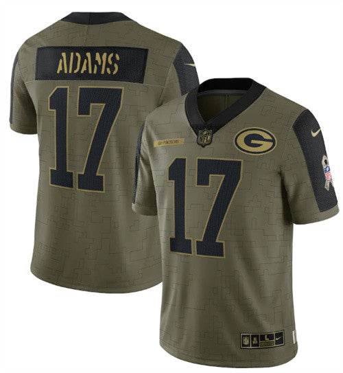 Davante Adams Green Bay Packers olive Salute To Service jersey