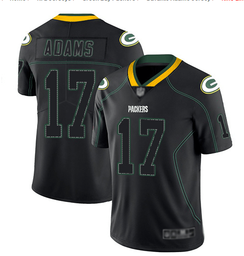Davante Adams Green Bay Packers black Color Rush jersey
