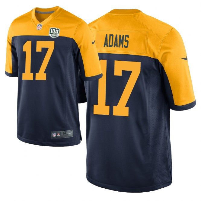 Davante Adams Green Bay Packers navy Game jersey