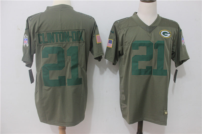 Ha Clinton-Dix Green Bay Packers olive Salute To Service jersey