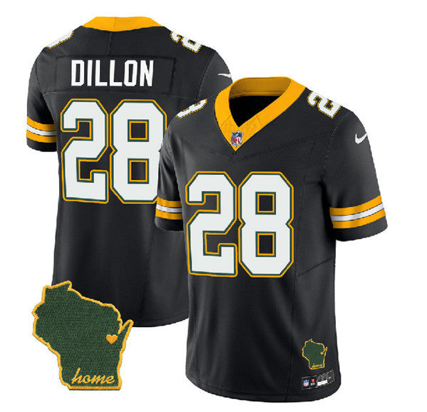A.J. Dillon Green Bay Packers black Vapor jersey