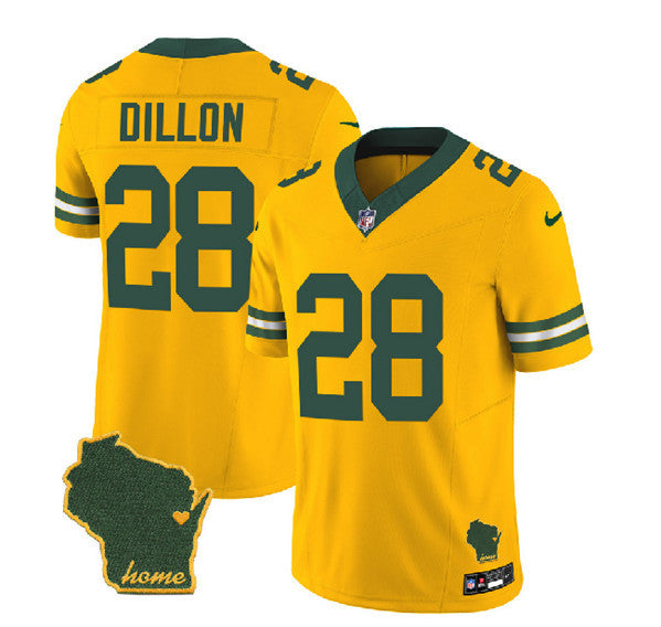 A.J. Dillon Green Bay Packers gold Vapor jersey