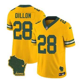 A.J. Dillon Green Bay Packers gold Vapor jersey
