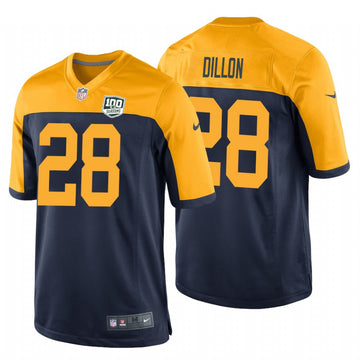 AJ Dillon Green Bay Packers navy jersey
