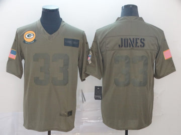 Aaron Jones Green Bay Packers camo Salute To Service jersey