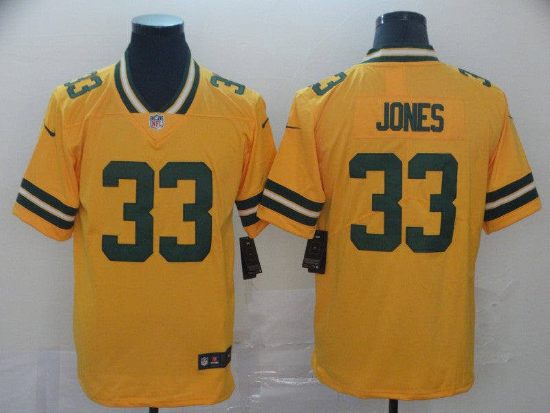 Aaron Jones Green Bay Packers gold Inverted Legend jersey