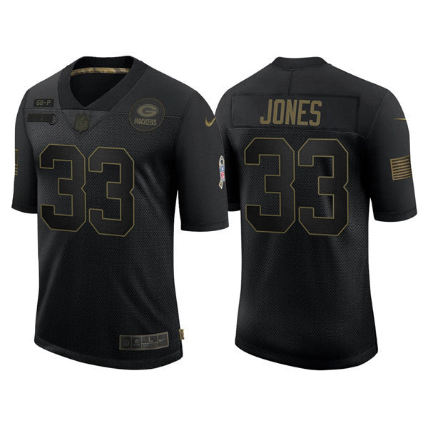 Aaron Jones Green Bay Packers black Salute To Service jersey