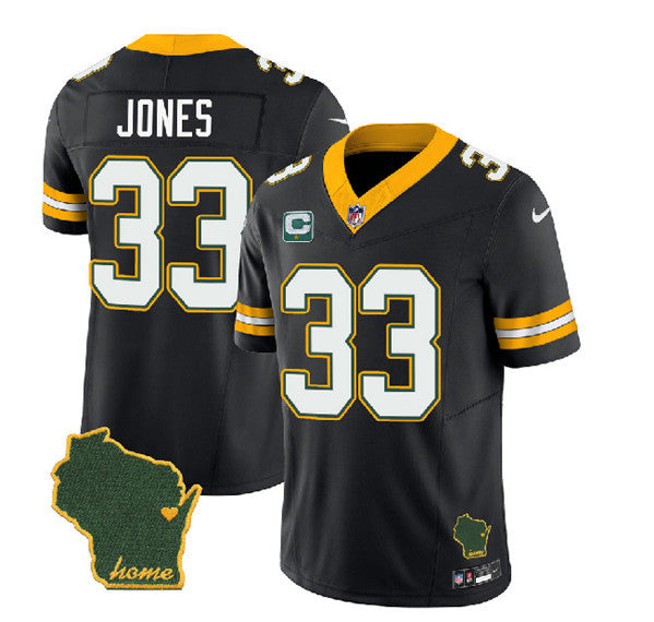 Aaron Jones Green Bay Packers black Vapor jersey