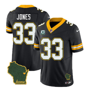 Aaron Jones Green Bay Packers black Vapor jersey