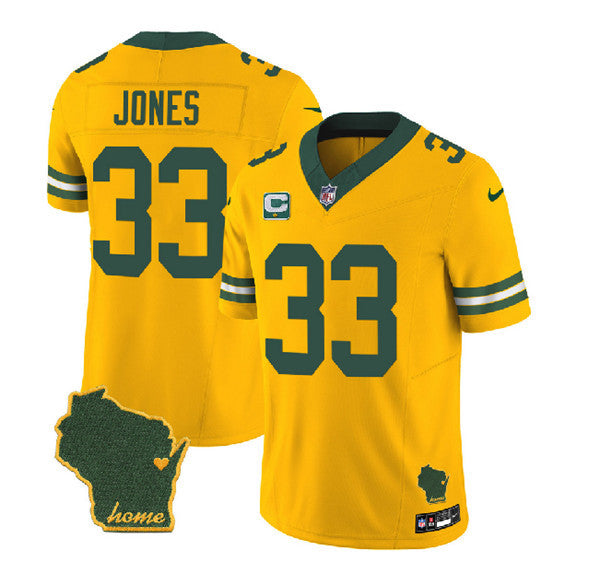 Aaron Jones Green Bay Packers gold Vapor jersey