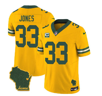 Aaron Jones Green Bay Packers gold Vapor jersey