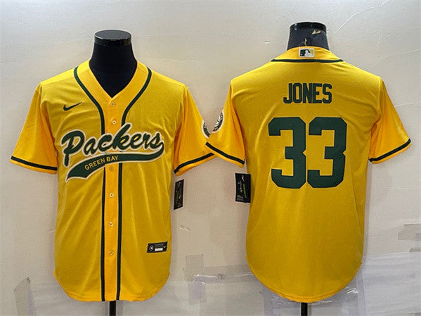 Aaron Jones Green Bay Packers gold jersey