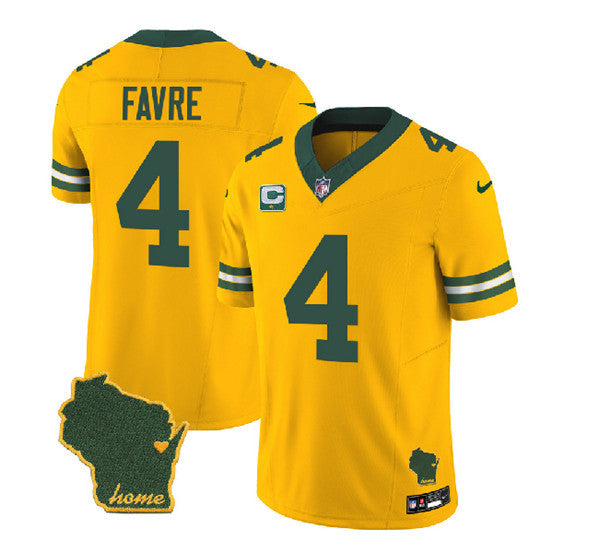Brett Favre Green Bay Packers gold Untouchable jersey
