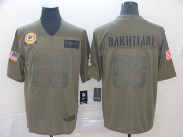 David Bakhtiari Green Bay Packers camo Salute To Service jersey
