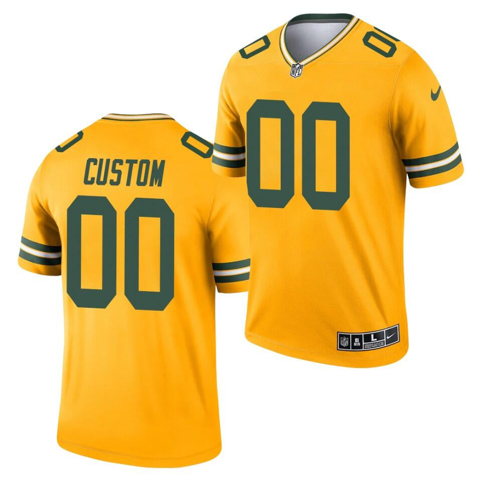 Custom Green Bay Packers gold Inverted Legend jersey