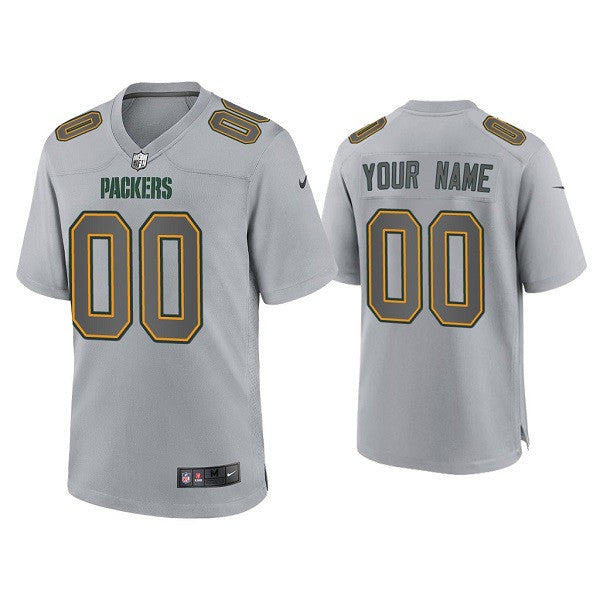 Custom Green Bay Packers gray Game jersey