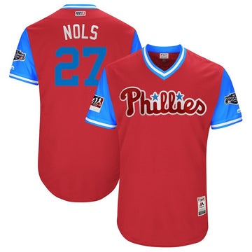 Hiladelphia Aaron Nola Nols Majestic Philadelphia Phillies scarlet Classic jersey