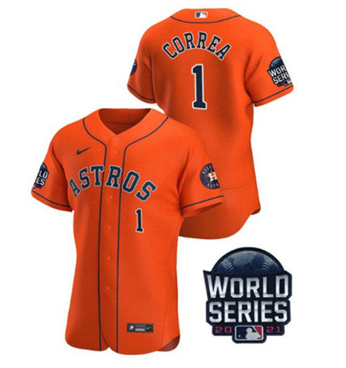Carlos Correa Houston Astros orange jersey