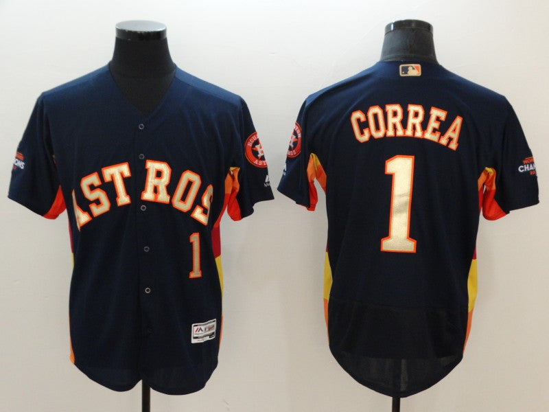 Carlos Correa Houston Astros navy jersey