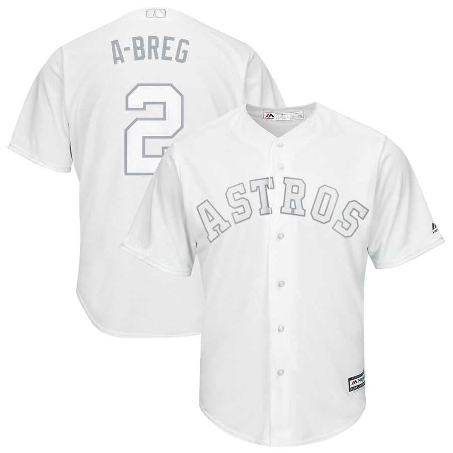 Alex Bregman A-Breg Majestic Houston Astros white Replica jersey