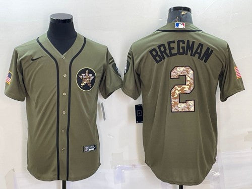 Alex Bregman Houston Astros olive Salute To Service jersey