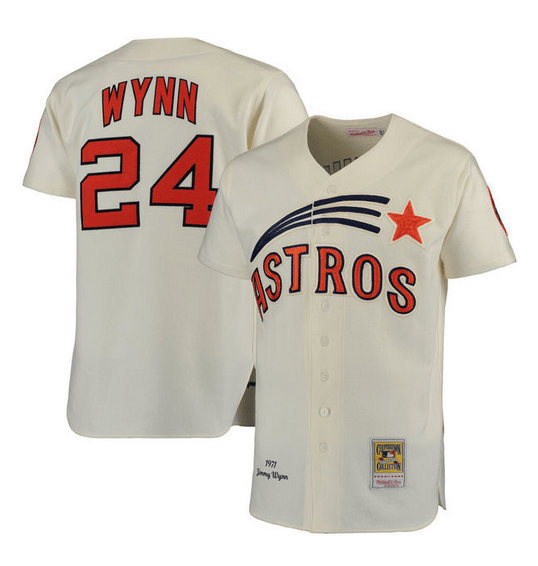 Jimmy Wynn Houston Astros cream jersey